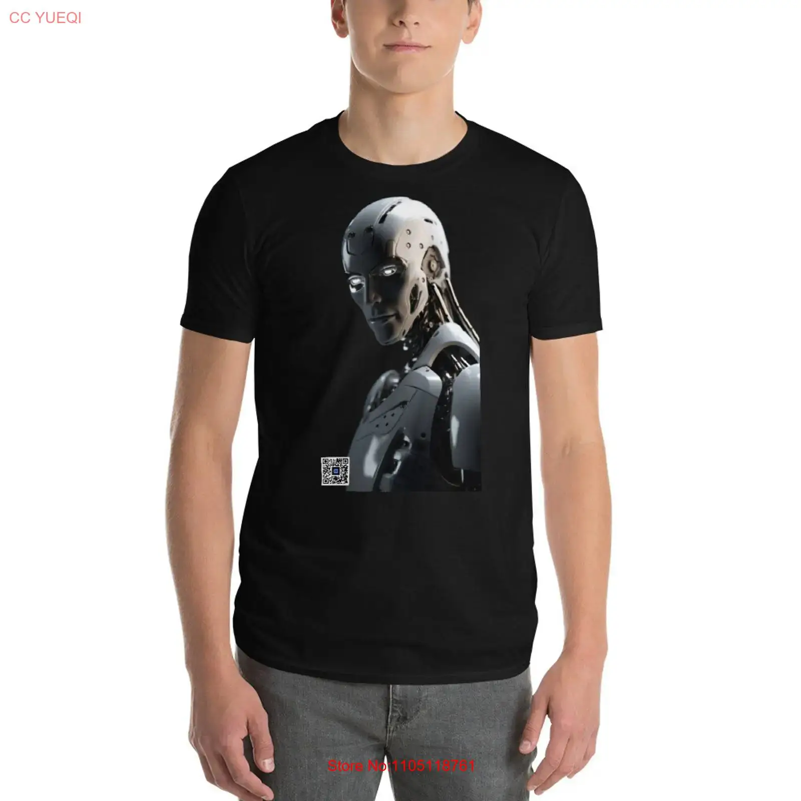 3D Printing Qr Codes - Robot T Shirt smartphone camera scannable