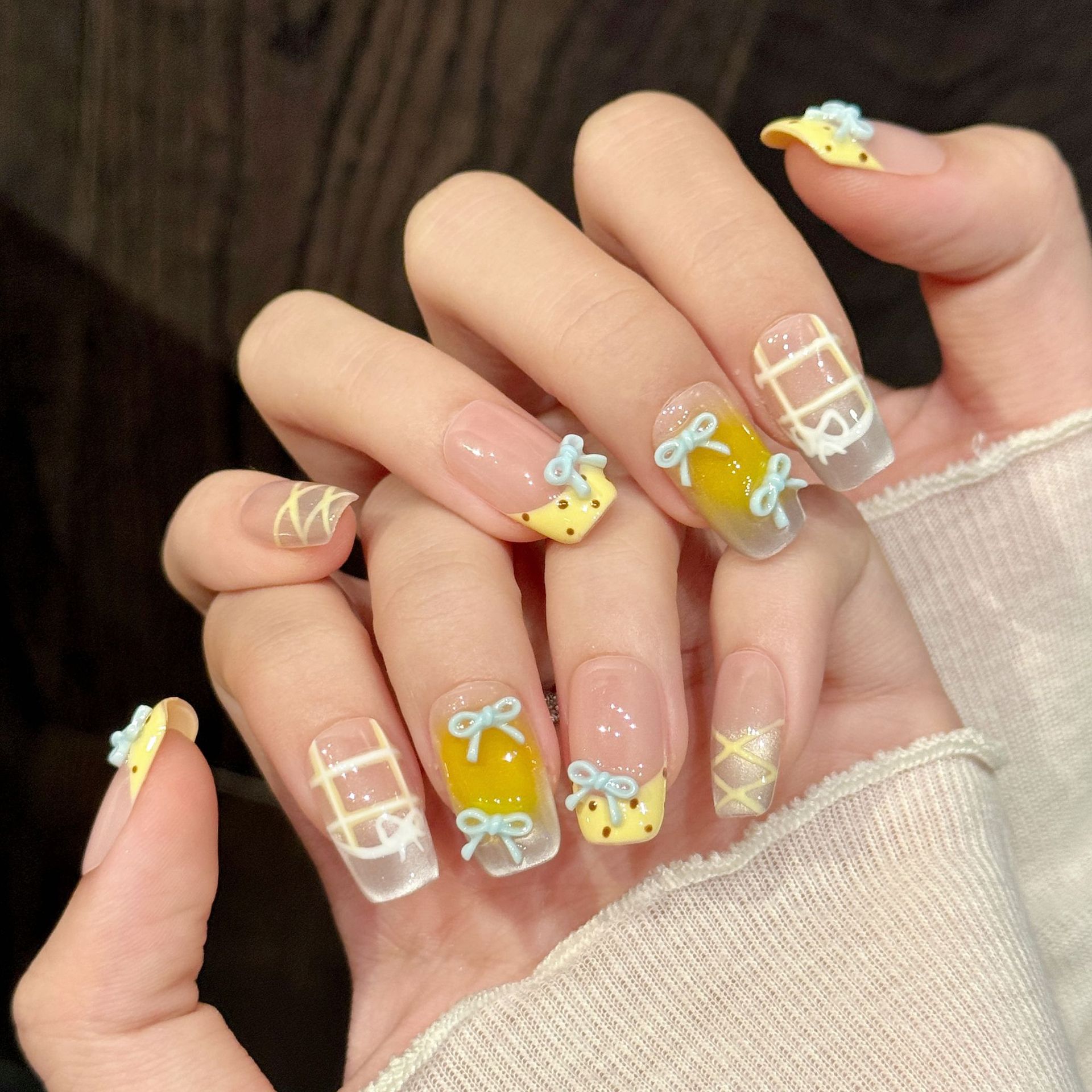 3D Printing Nails - 10pcs Handmade Kawaii Cute Gradient Press