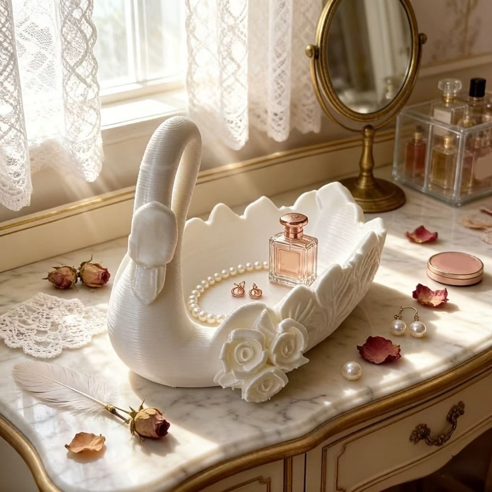 3D Printing Ring Holder - 3D Printed Swan Shaped Jewelry Tray