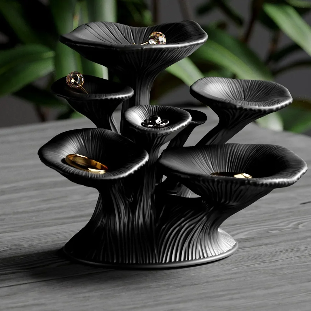 3D Printing Ring Holder - 3D Printed Mushroom Shape Shelf, Cute