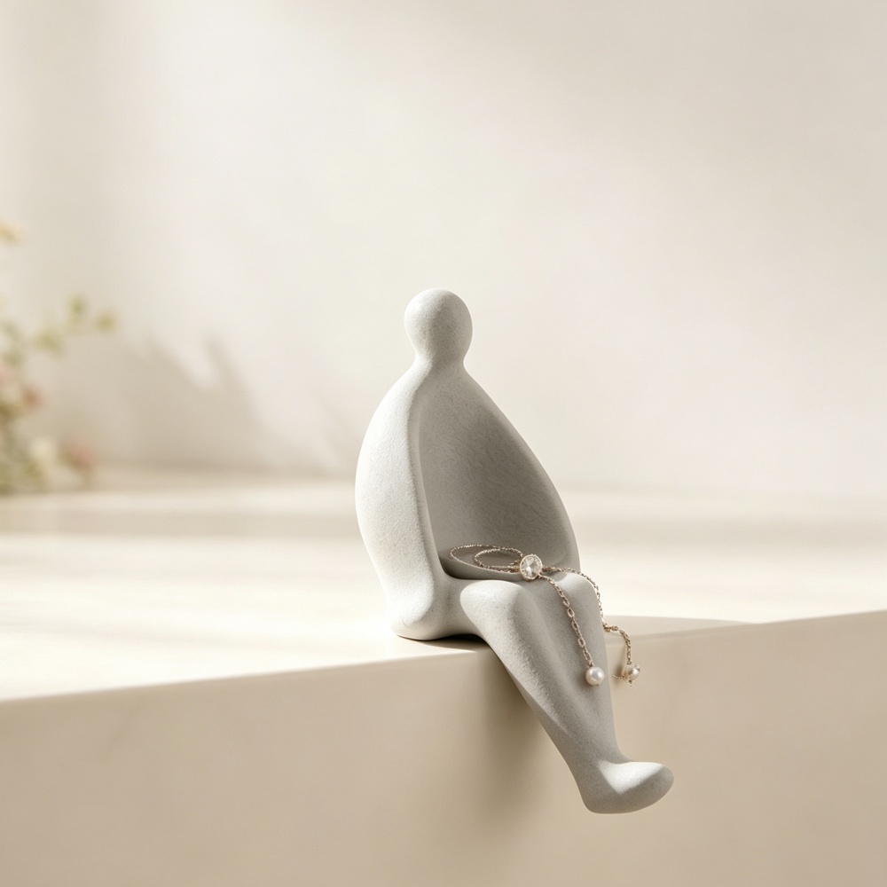 3D Printed Grey Sitting Figure - 3D Printing Ring Holder ulasan dan harga