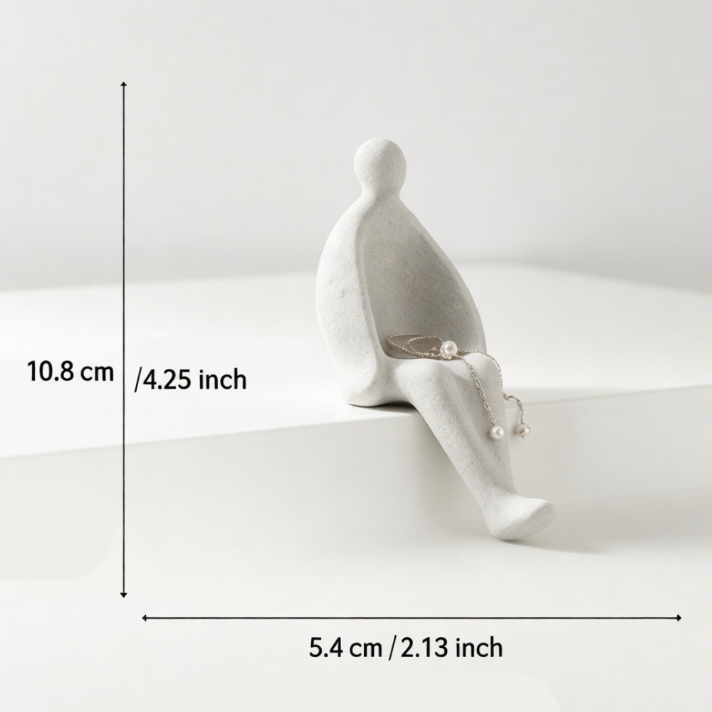 3D Printed Grey Sitting Figure - 3D Printing Ring Holder ulasan dan harga