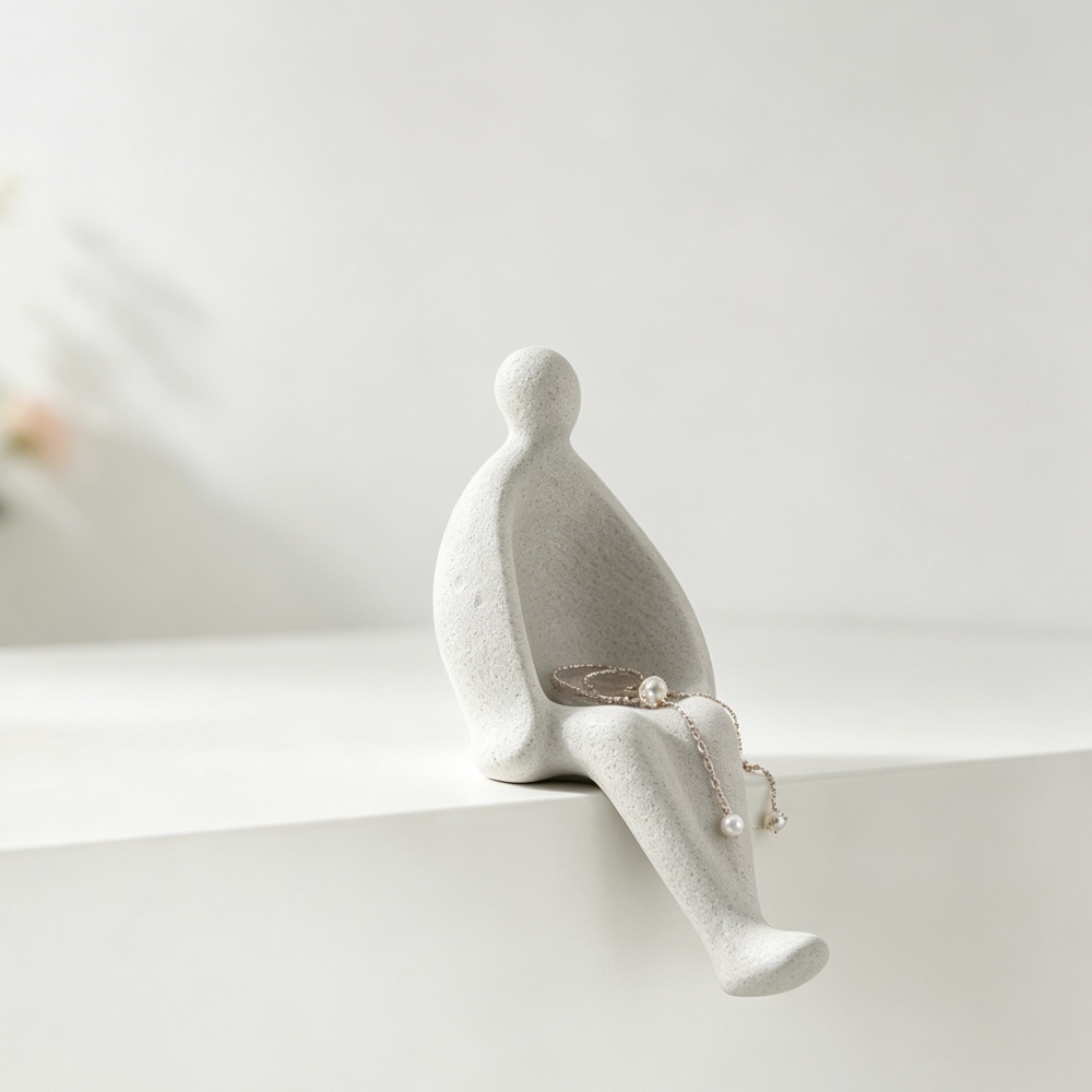 3D Printed Grey Sitting Figure - 3D Printing Ring Holder ulasan dan harga