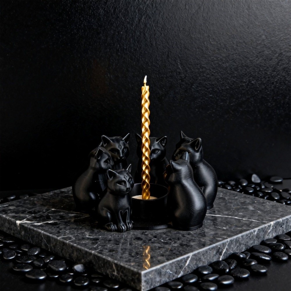 Creative Cartoon Cat Candle Ho - 3D Printing Ring Holder ulasan dan harga