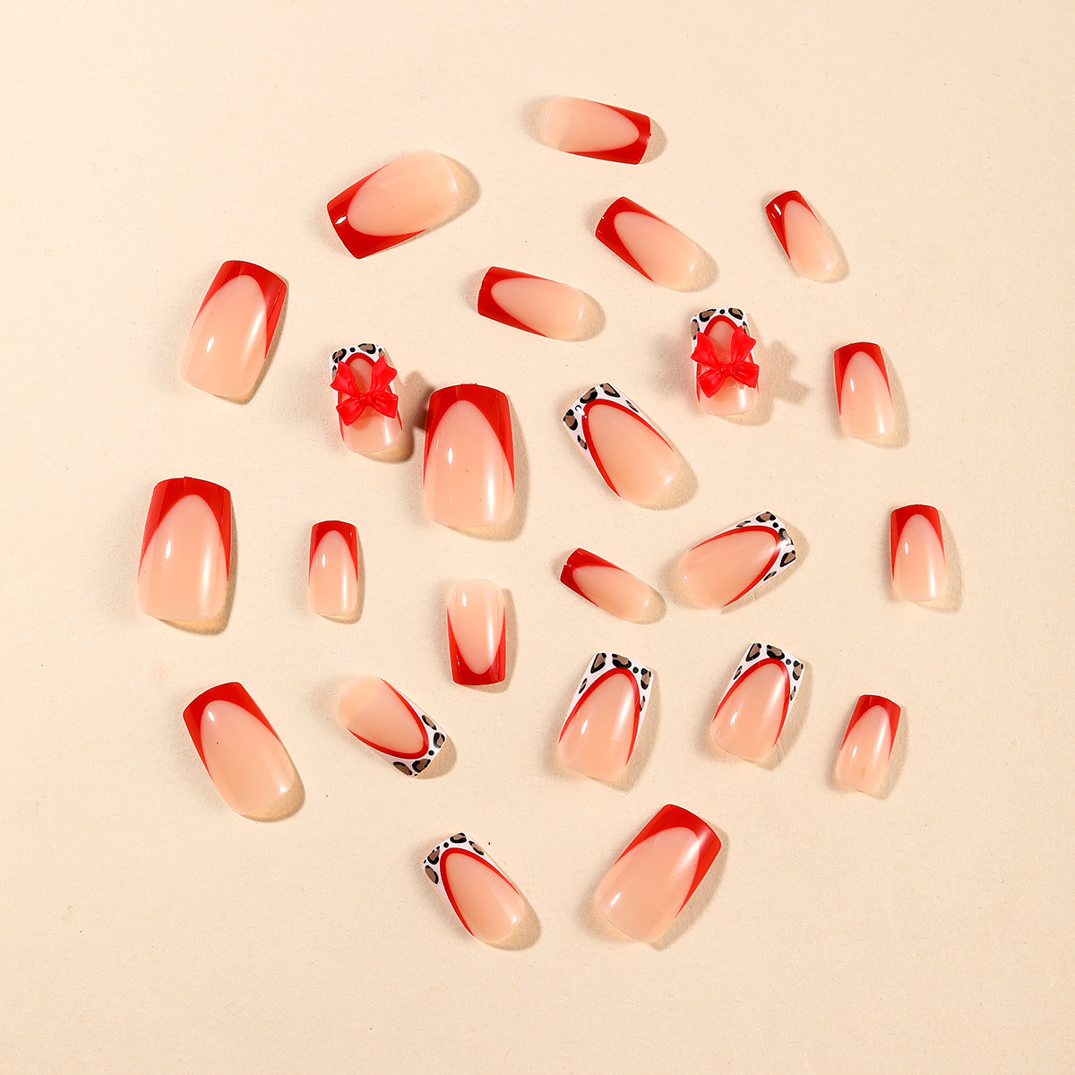 24pcs Red French Style Fake Na - 3D Printing Nails ulasan dan harga