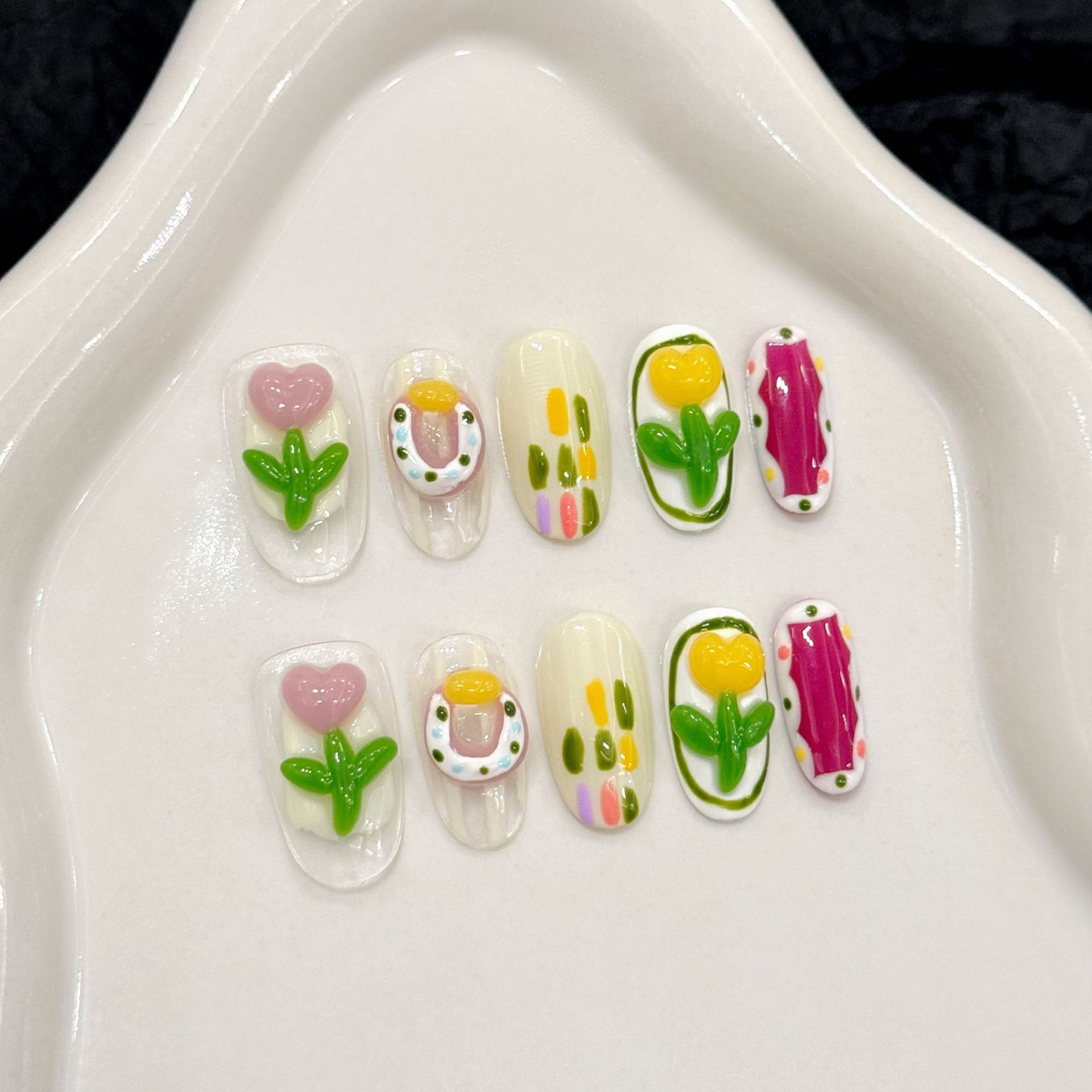 10pcs Handmade Press on Nails  - 3D Printing Nails ulasan dan harga
