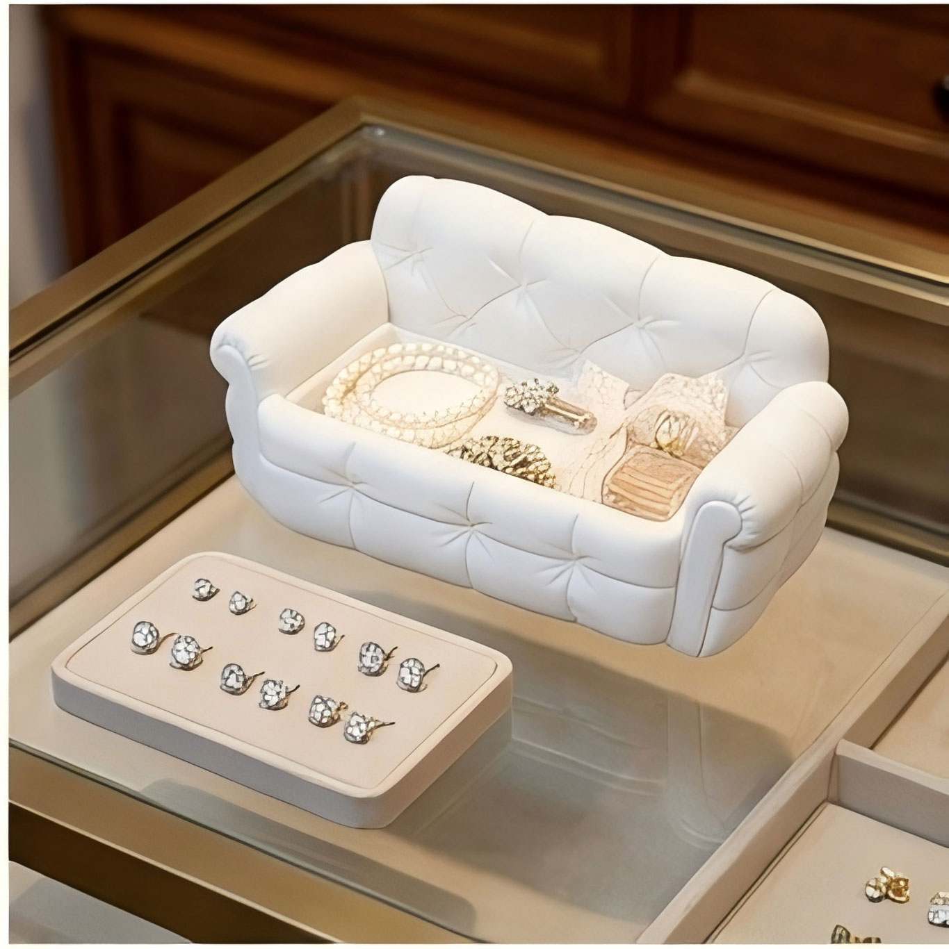 Mini Sofa Jewelry Storage Tray - 3D Printing Ring Holder ulasan dan harga