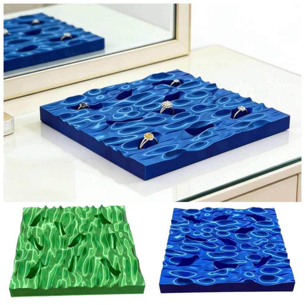 Minimalist Sea Wave Ring Displ - 3D Printing Ring Holder ulasan dan harga