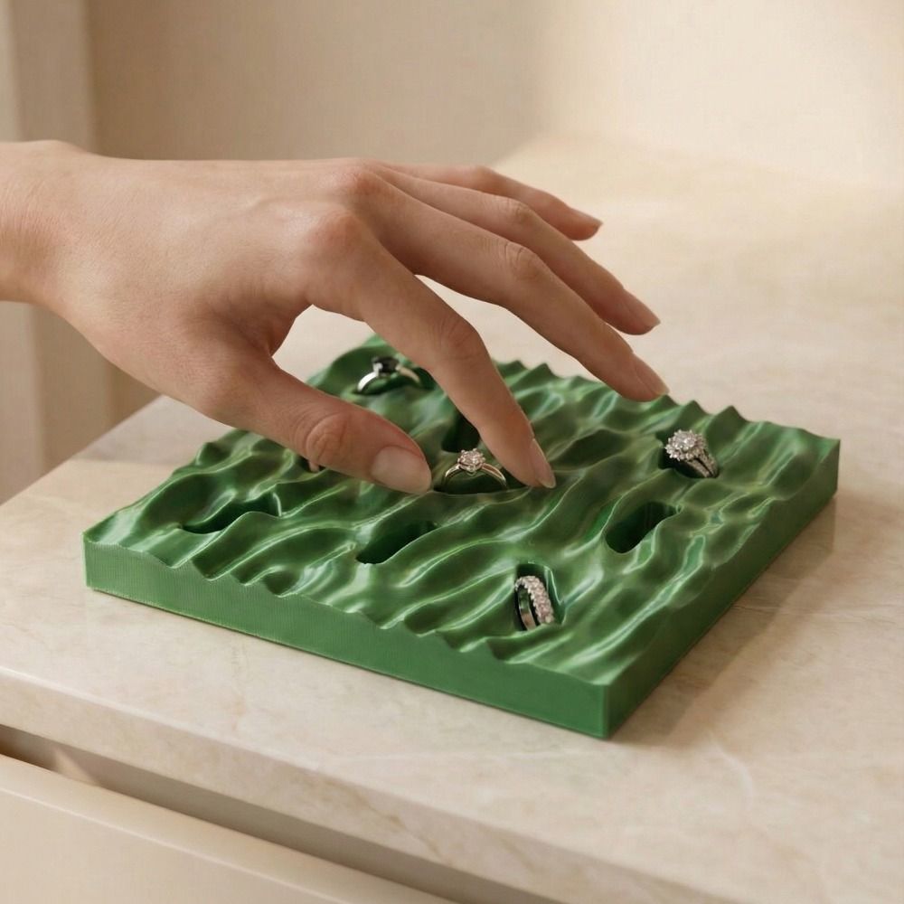 Minimalist Sea Wave Ring Displ - 3D Printing Ring Holder ulasan dan harga