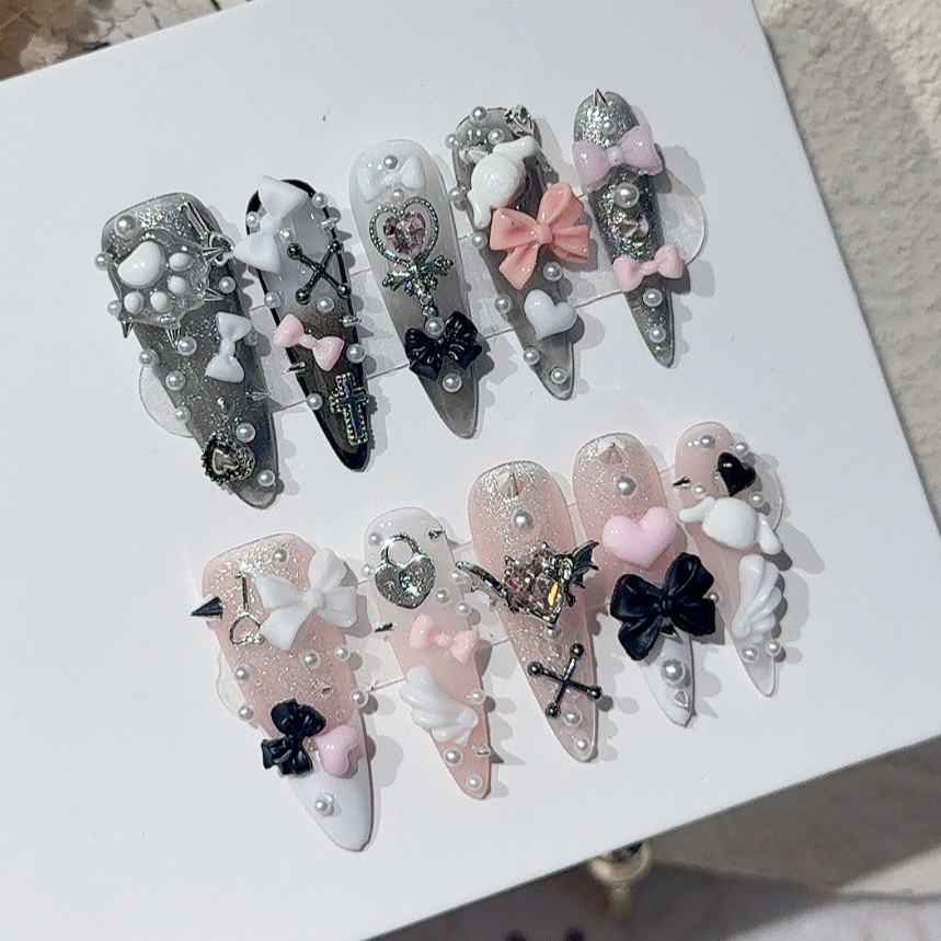 Jirai Y2K Spice Girl Black Pin - 3D Printing Nails ulasan dan harga