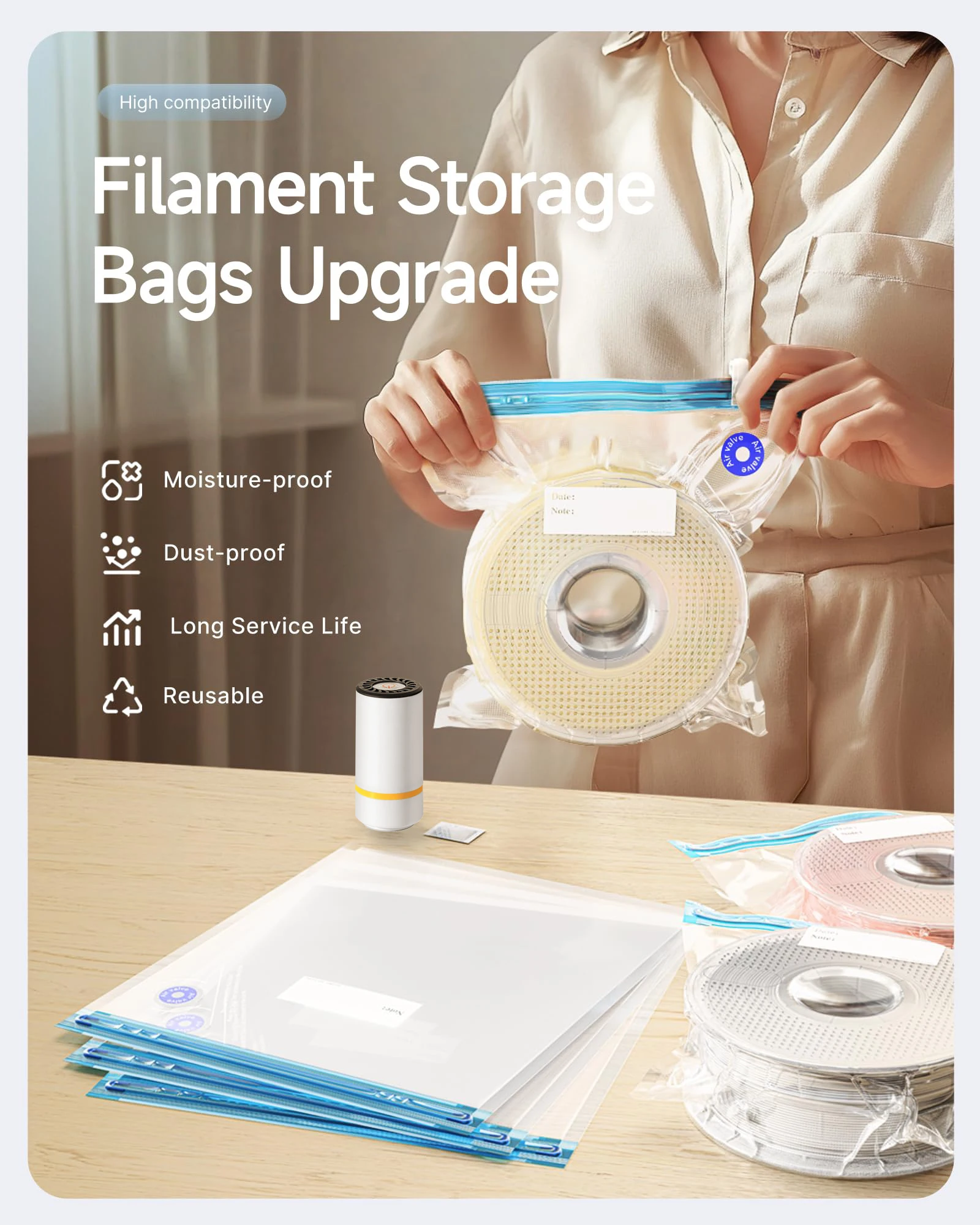 3D Printer Filament Vacuum Bag - Petg Filament ulasan dan harga